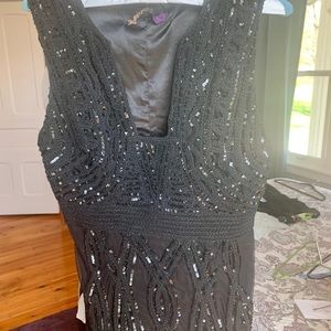 Gorgeous hand beaded black mini dress